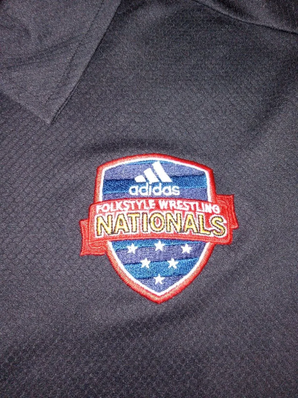 Adidas Climalite Wrestling Nationals Polo Shirt Mens M Black Performance NWT